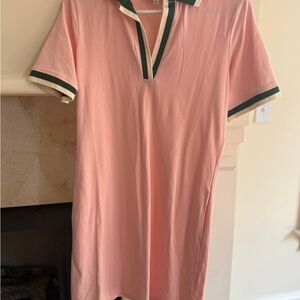 Tuckernuck Pink Dress with Green Collar